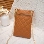 Women Fashion Solid Color Rhombic Zipper Mini Chain Purses - Image 10
