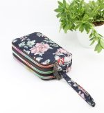 Women Fashion Floral Printed Large-Size Three-Layer Zipper Fabric Purses - Image 10