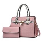 Women Fashion Snake Pattern Square Large Capacity Purses Handle Shoulder Bag Suit - Image 7