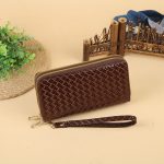 Women Fashion Simple Woven Zipper Long Purses - Image 10