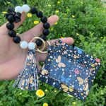 Women Fashion Leopard Butterfly Pu Leather Silicone Bracelet Keychain Wallet - Image 7