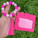 Fashion Creative Multicolor Silicone Bead Bracelet Keychain Multi-Card Wallet - Image 6