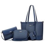 Women Fashion Casual Color Block Large Capacity Tote Bag Four-Piece Bag Set - Image 10