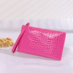 Women Fashion Solid Color Crocodile Pattern Coin Wallet - Image 9