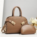 Women Fashion Classic Crocodile Handbag Set - Image 6