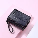 Women Vintage Zipper Buckle Design Crocodile Pattern PU Wallet - Image 9