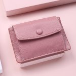 Women Basic Buckle Design Multilayer Solid Color PU Wallet - Image 10