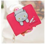 Women Cute Cartoon Cat Pattern Zipper Design Multi-pocket PU Wallet - Image 7