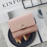 Women Fashion Personality Small Lock Metal Buckle Ladies Short Wallet - Image 17
