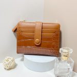 Women Fashion Stone Crocodile Zipper Multi-Card Mini Wallet - Image 10