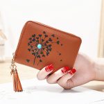 Women Fashion Dandelion PU Tassel Zipper Mini Wallet - Image 10