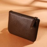 Neutral Fashion Solid Color Zipper Mini PU Wallet - Image 10