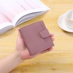 Wholesale Women Simple Solid Color Square PU Wallet - Image 10