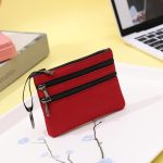 Wholesale Women Simple Solid Color Multi-Pocket Zipper Wallet - Image 10