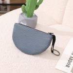 Women Fashion Solid Color Litchi Pattern Half-Round Zipper Wallet - Image 10