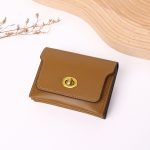 Wholesale Women Simple Solid Color Flap Lock Square Mini Wallet - Image 9