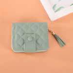 Wholesale Women Fashion Casual Chic Solid Color Quilted PU Zipper Two-Fold Wallets - Image 10