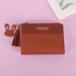 Wholesale Women Fashion Casual Color Matching PU Zipper Wallets - Image 9