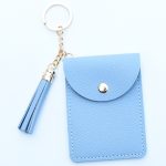 Wholesale Women Fashion Retro Solid Color Pu Tassel Card Keychain Wallet - Image 8