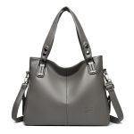Women Fashion Casual Solid Color Large Capacity Handbag - Image 8