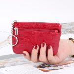 Wholesale Women Fashion Solid Color Leather Card Bag Zipper Wallet - Image 10