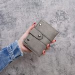 Wholesale Simple Solid Color 2-Fold Stud Buckle Wallet - Image 10