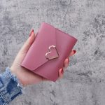 Wholesale Simple Solid Color Metal Heart-Shaped 3-Folding Wallet - Image 10