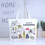 Wholesale Women Fashion Casual Printed Large Capacity Canvas Beach Bag - Image 10