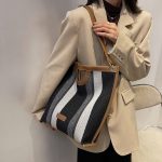Wholesale Women Fashion Canvas Stripe Shoulder Bag - Image 15