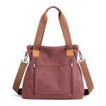 Wholesale Women Casual Hand-Held zipper Large Capacity Canvas Bag - Image 15