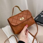 Wholesale Women Simple And Fashionable Rhomboid Flap Lock Square PU Crossbody Bag - Image 7