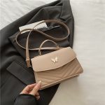 Wholesale Women Fashion Casual Solid Color Butterfly Clasp Small Square Crossbody Bag - Image 10