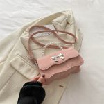 Wholesale Women Fashion Elegant Solid Color Pearl Handheld Bowknot Buckle Crossbody Bag - Image 10