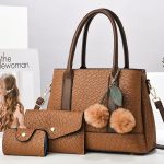 Wholesale Women Fashion Casual Large Capacity Stone Pattern Handbag Three-Piece Set - Image 9