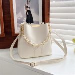 Wholesale Women Fashion Chain Decorative Solid Color Large Capacity Bucket Crossbody Bag - Image 10