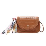 Wholesale Women Fashion Crocodile Flap Mini Silk Scarf Crossbody Bag - Image 10