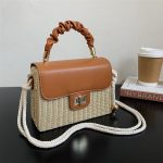Wholesale Summer Straw Woven Women Flap Square Crossbody Bag - Image 10
