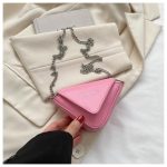 Wholesale Women Fashion Casual Solid Color Pu Mini Triangle Crossbody Bag - Image 9