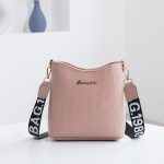 Women Casual Simple Solid Color Stone Pattern Bucket Crossbody Bag - Image 8