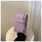 Women Fashion Rhomboid Flap Lock Rectangular Chain Crossbody Bag - Image 10