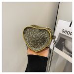 Fashion Sequin Mini Heart Chain Crossbody Bag - Image 10
