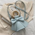 Women Fashion Solid Color Bow PU Crossbody Bag - Image 10