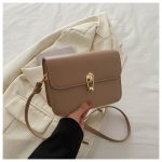 Wholesale Simple Solid Color Lock Square Crossbody Bag - Image 10