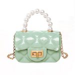 Wholesale Women Elegant Mini Flap Buckle Design Pearl Decoration Solid Color PU Crossbody Bag - Image 11