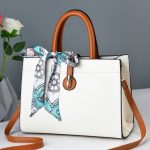 Women Fashion Solid Color Ribbon Large Capacity Handbag - Image 7