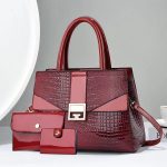 Women Casual Bag Stone Pattern Handbag Three-Piece Set - Image 7