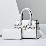 Wholesale Women Fashion Casual Solid Color Bag Stone Pattern Large Capacityhandbag Set - Image 7