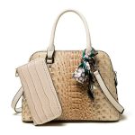 Women Fashion Casual Bag Gradient Crocodile Pattern Handbag Two-Piece Set - Image 8
