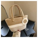 Wholesale Summer Women Casual Vacation Straw Woven Bow Floral Handbag - Image 10