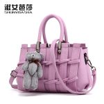 Wholesale Fashion Large Capacity Solid Color Stitching Handbag - Image 6